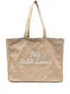 Ralph Lauren Logo Tote Bag With Dual Top Handles In Neutral