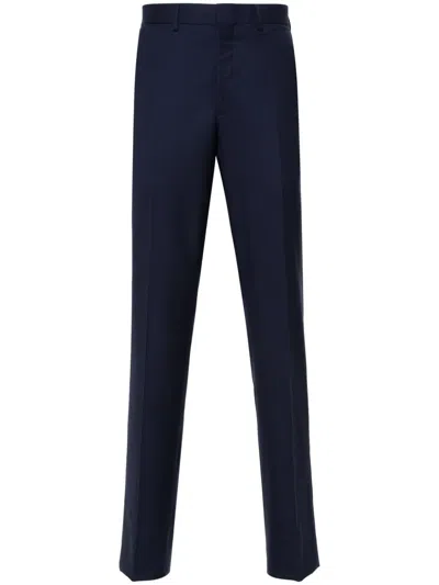 Ralph Lauren Tapered Wool Chino Trousers In Blue