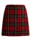 Ralph Lauren Short Tartan Skirt In Red