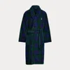 Polo Ralph Lauren Plush Shawl Collar Robe In Blackwatch Plaid