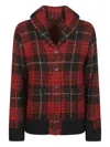 Ralph Lauren Tartan Shawl-collar Jacket In Red