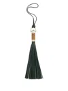 Ralph Lauren Tasselled Leather Keychain In Green