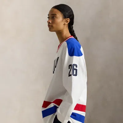 Ralph Lauren Team Usa Cotton Jersey Tunic In White