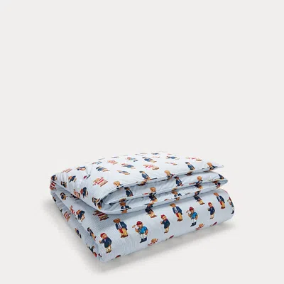 Polo Ralph Lauren Teddy Bear Stripe Duvet Set In Blue