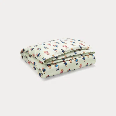 Polo Ralph Lauren Teddy Bear Stripe Duvet Set In Green
