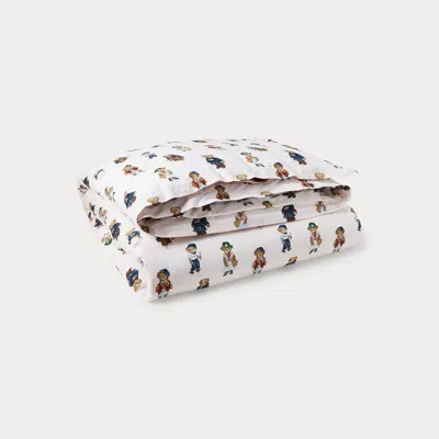 Polo Ralph Lauren Teddy Bear Stripe Duvet Set In Pink In Multi
