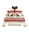 Ralph Lauren Teddy Fleece Elk-print Pullover In Multi