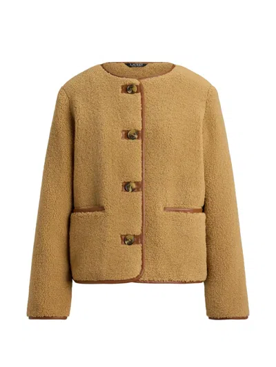 Ralph Lauren Teddy-texture Jacket In Brown
