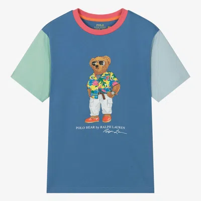Ralph Lauren Teen Boys Blue Cotton Polo Bear T-shirt In Sp24 Clb55 Bear F