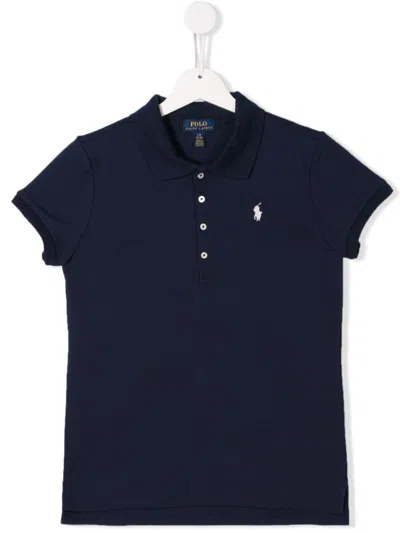 Ralph Lauren Teen Embroidered Logo Polo Shirt In Blue