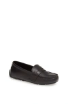 Polo Ralph Lauren Kids' Ralph Lauren 'telly' Loafer In Black Burnished Leather