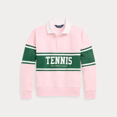 Ralph Lauren Kids' Tennis Terry Rugby Sweatshirt In Pink