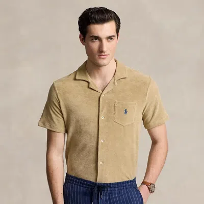 Polo Ralph Lauren Terry Camp Shirt In Coastal Beige