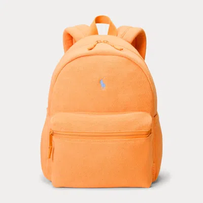 Ralph Lauren Kids' Terry Cloth Backpack In Polo Poppy In Orange