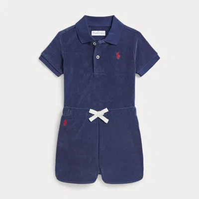 Ralph Lauren Babies'  Terry Polo Shirt & Short In Blue