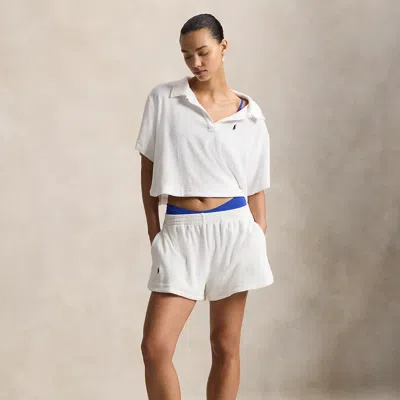 Polo Ralph Lauren Terry Polo Shirt & Short Cover-up Set In White