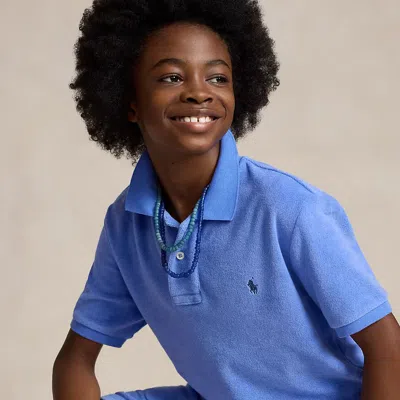 Ralph Lauren Kids' Terry Polo Shirt In Blue