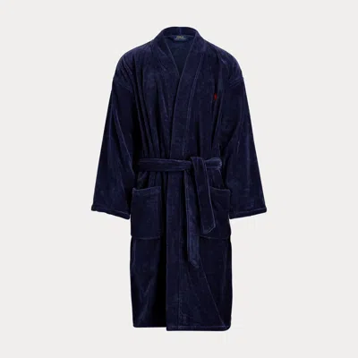 Polo Ralph Lauren Terry Velour Robe In Navy In Blue