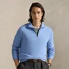 Ralph Lauren Textured Double-knit Pullover In Blue