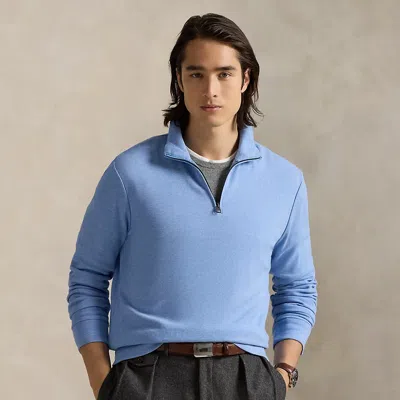 Ralph Lauren Textured Double-knit Pullover In Blue