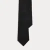 Ralph Lauren Textured Herringbone Linen-blend Tie In Black