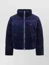Ralph Lauren Textured High Collar Padded Coat In Blue