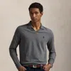 Ralph Lauren Textured Jersey Polo Shirt In Gray