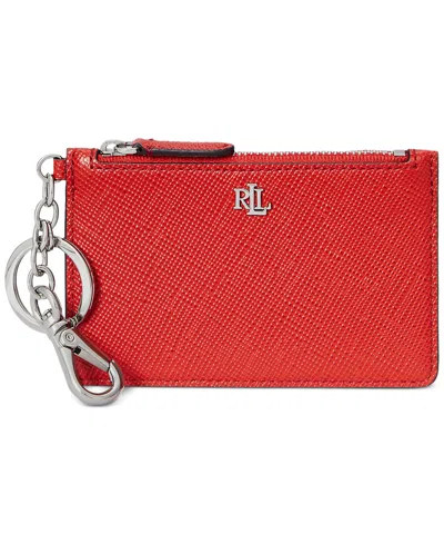 Ralph Lauren Textured Leather Zip Card Case
