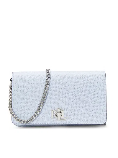 Ralph Lauren Textured Light Blue Clutch Bag In White