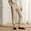 Ralph Lauren Textured Linen-blend Trouser In Nude
