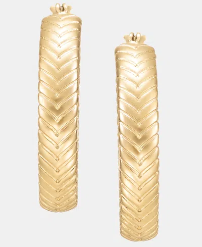 Ralph Lauren Textured Oval Hoop Earrings In Gold