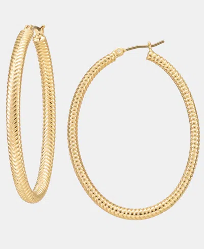 Ralph Lauren Textured Oval Hoop Earrings In Gold