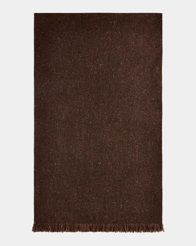 Ralph Lauren Textured Tweed Knit Scarf In Brown