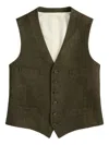Ralph Lauren Textured Weave Waistcoat In Green