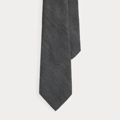 Ralph Lauren Textured Wool-silk-cashmere Tie In Grey