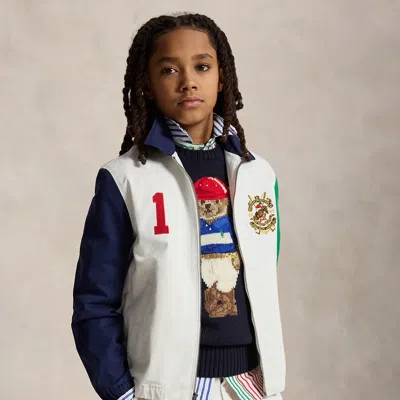 Ralph Lauren Kids' The Bayport Color-blocked Chino Jacket In Newport Navy Multi