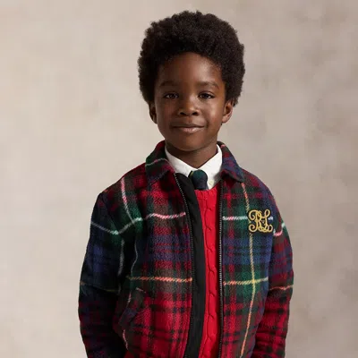 Ralph Lauren Kids' The Bayport Plaid Fleece Jacket In Holiday Plaid In Red