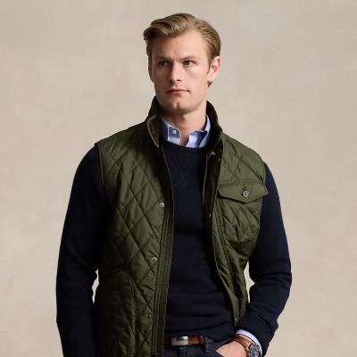 Polo Ralph Lauren The Beaton Quilted Utility Vest In Company Olive