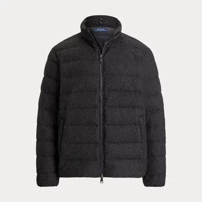 Ralph Lauren The Colden Herringbone Down Jacket In Black