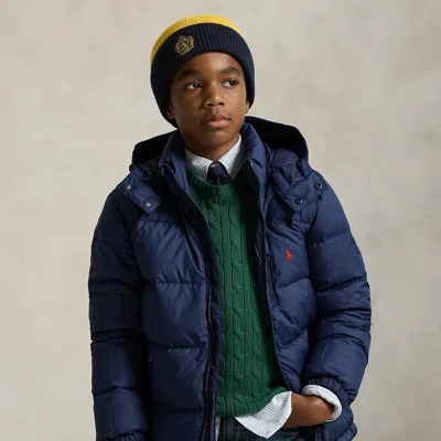 Ralph Lauren Kids' The Gorham Down Hooded Jacket In Newport Navy In Blue