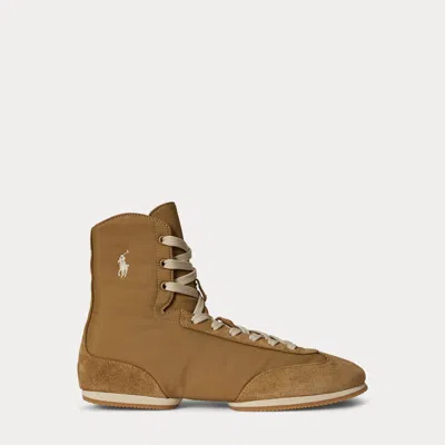 Ralph Lauren The High-top Pony Ballerina Sneaker In Sandy Tauper In Brown
