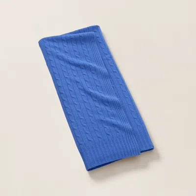 Ralph Lauren The Iconic Cable Cashmere Throw Blanket In Heathered Blue