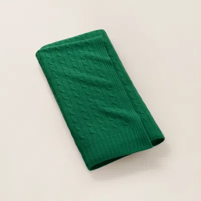 Ralph Lauren The Iconic Cable Cashmere Throw Blanket In Kelly Green