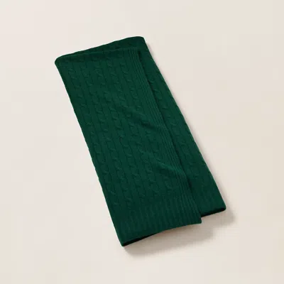 Ralph Lauren The Iconic Cable Cashmere Throw Blanket In Moss Agate In Green