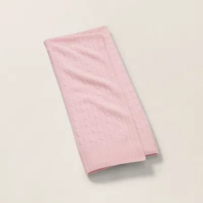 Ralph Lauren The Iconic Cable Cashmere Throw Blanket In Pale Pink