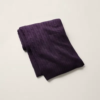 Ralph Lauren The Iconic Cable Cashmere Throw Blanket In Royal Purple