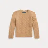 Ralph Lauren Kids' The Iconic Cable-knit Cashmere Jumper In Neutral