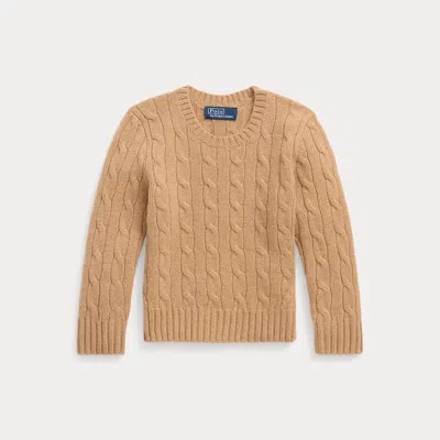 Ralph Lauren Kids' The Iconic Cable-knit Cashmere Jumper In Neutral