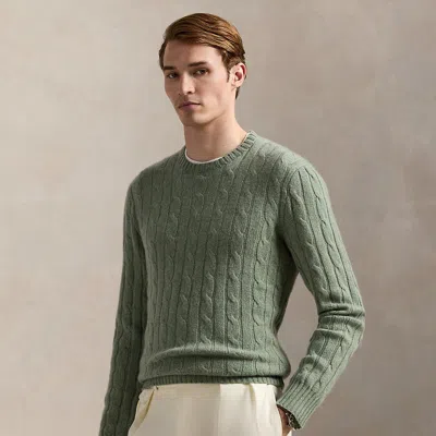 Ralph Lauren The Iconic Cable-knit Cashmere Sweater In Green
