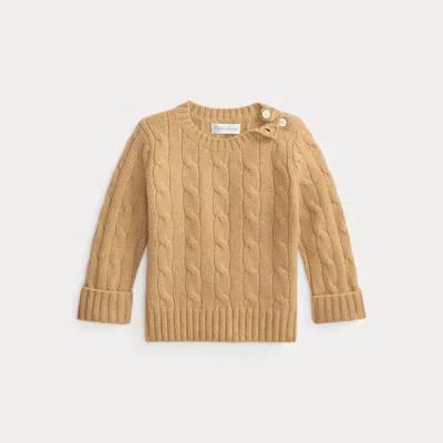 Ralph Lauren Babies'  The Iconic Cable-knit Cashmere Sweater In Neutral